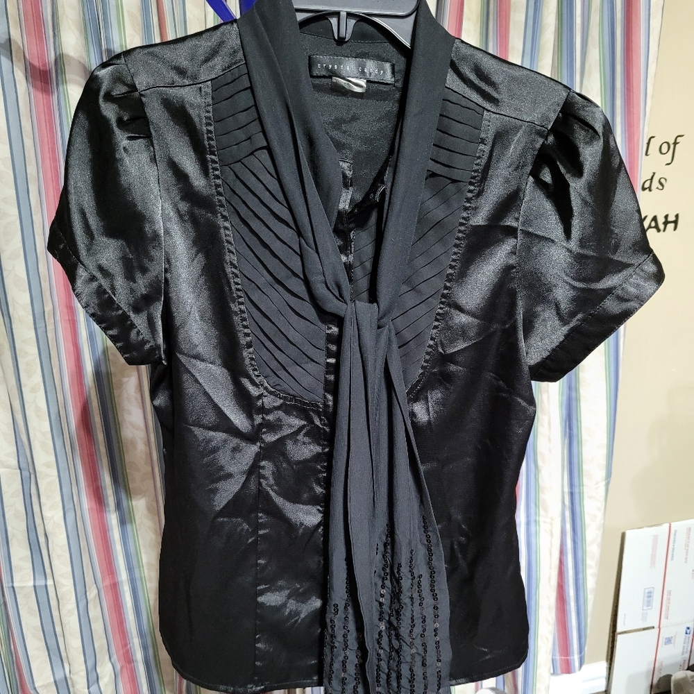 (2956) Crystal Candy, Women's, Top, Blouse, Size Med., Black